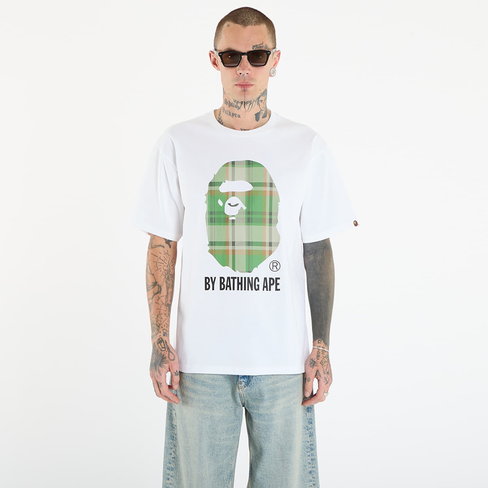 Tricou A BATHING APE Bape Check By Bathing Ape Tee UNISEX White/ Gr S