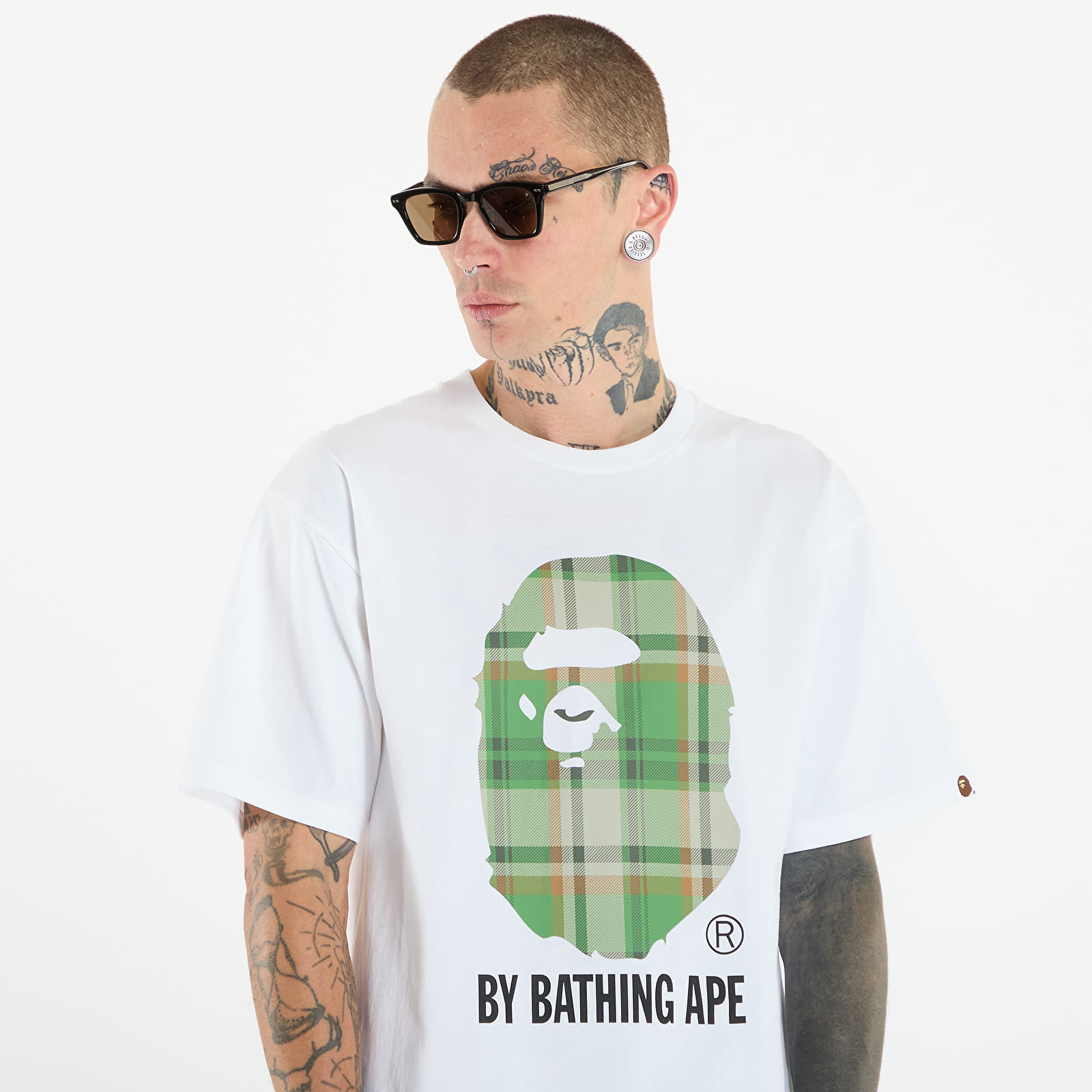 Trička A BATHING APE Bape Check By Bathing Ape Tee UNISEX White/ Gr