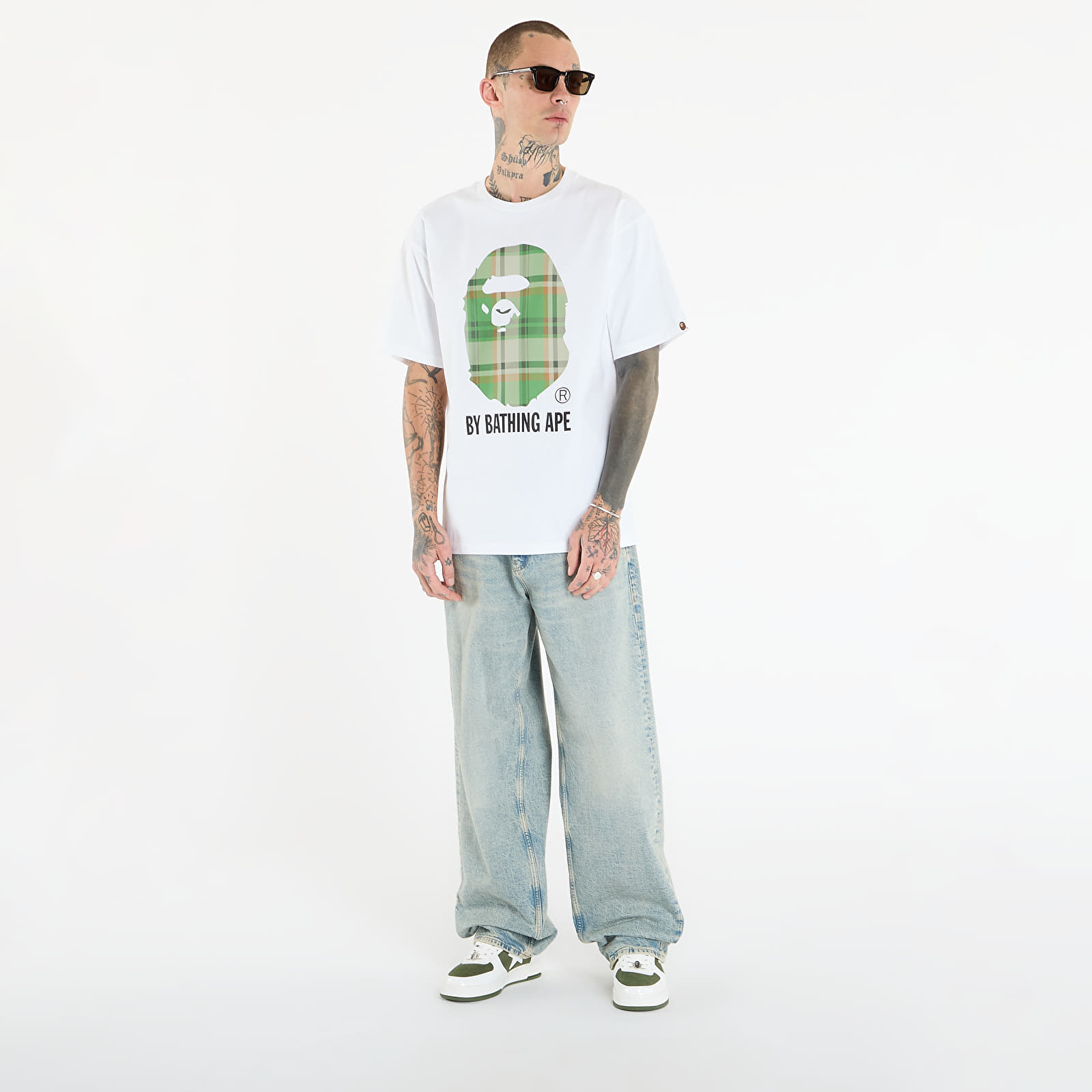 Trička A BATHING APE Bape Check By Bathing Ape Tee UNISEX White/ Gr