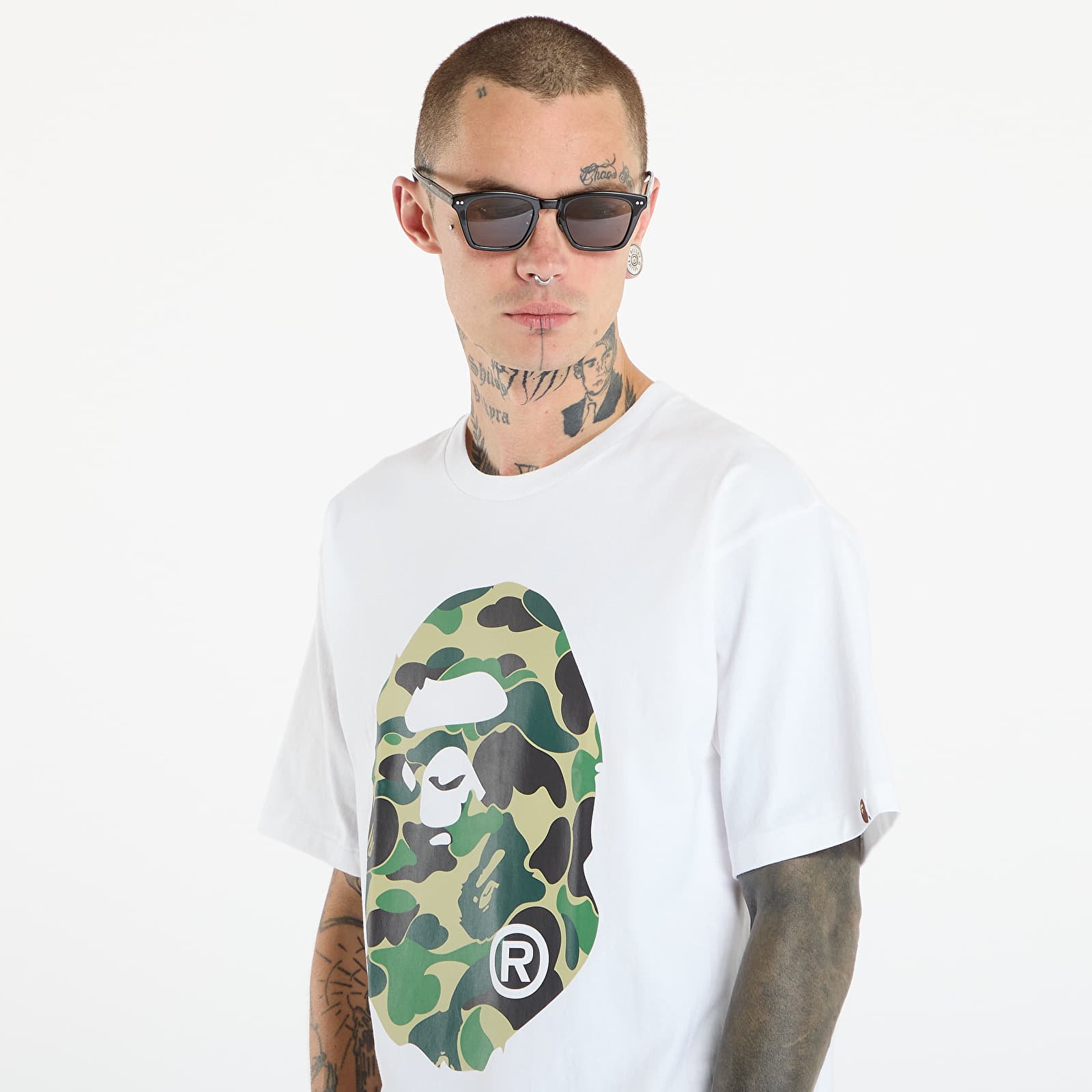 Pánská trička A BATHING APE Abc Camo Big Ape Head Tee UNISEX White/ Gr