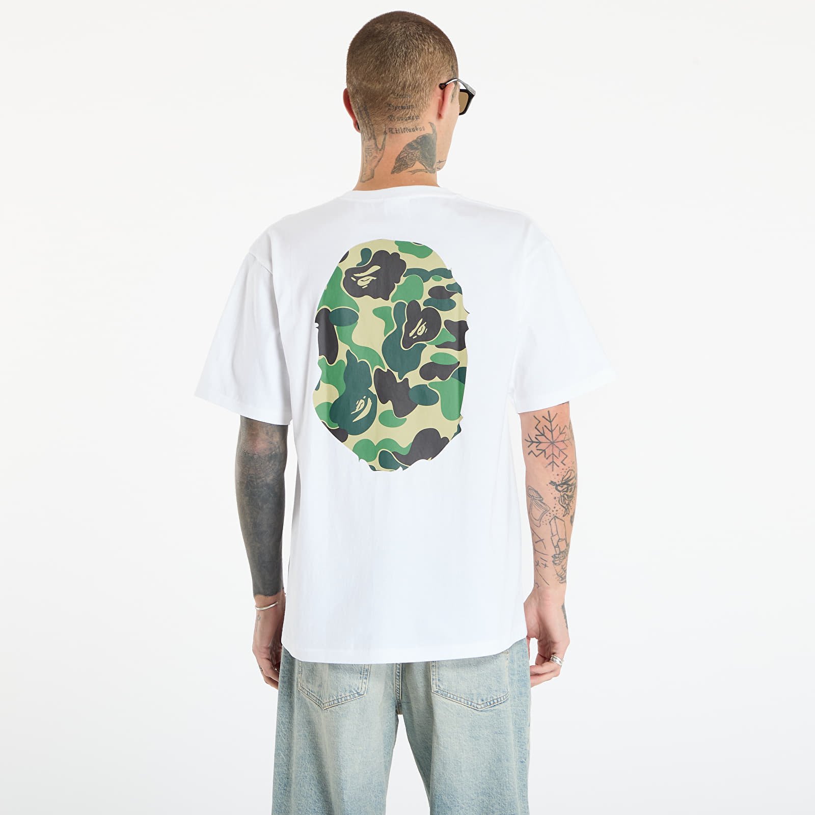 Pánská trička A BATHING APE Abc Camo Big Ape Head Tee UNISEX White/ Gr