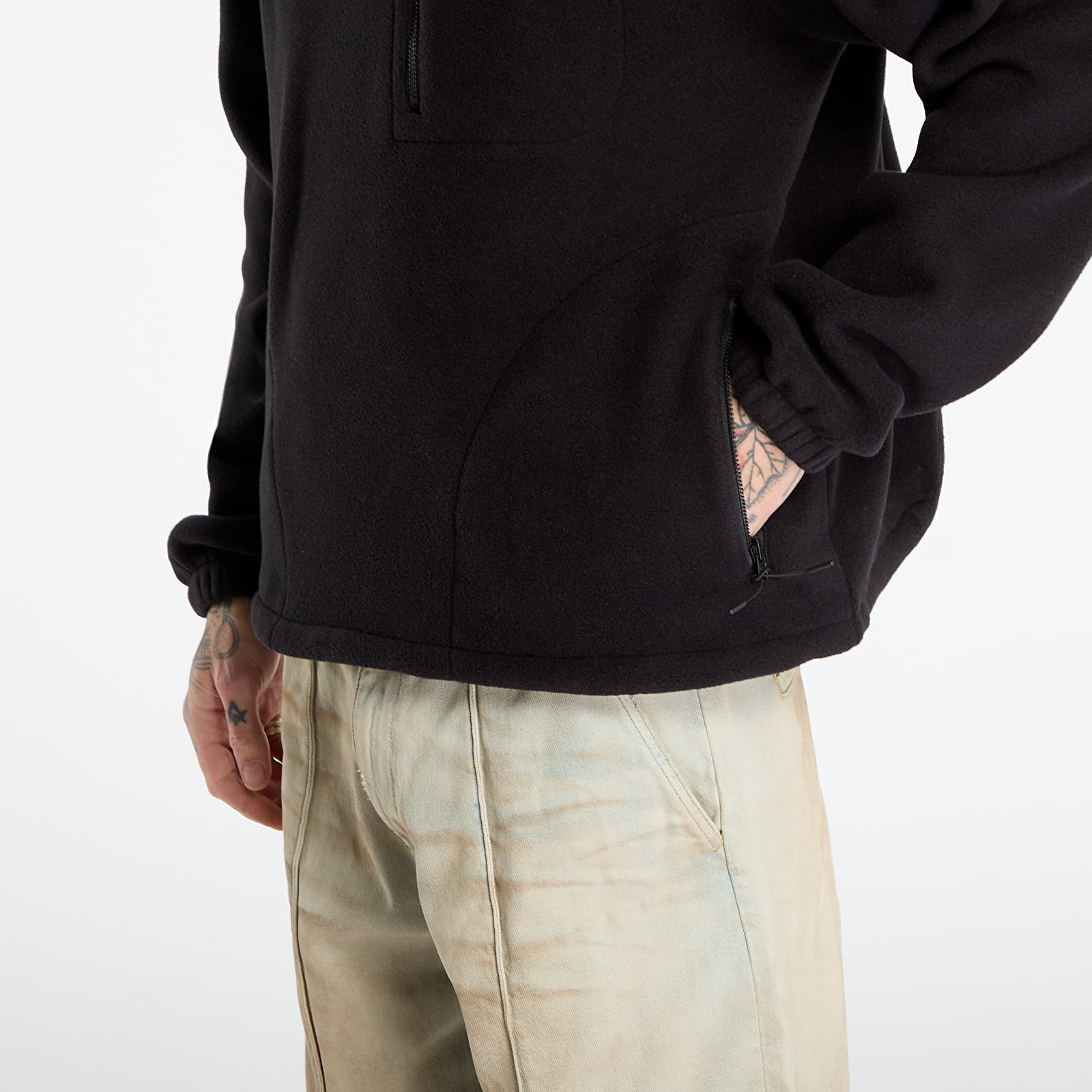 Mikinas ar kapuci un sporta krekli Patta Sherpa Fleece Overhead UNISEX Black