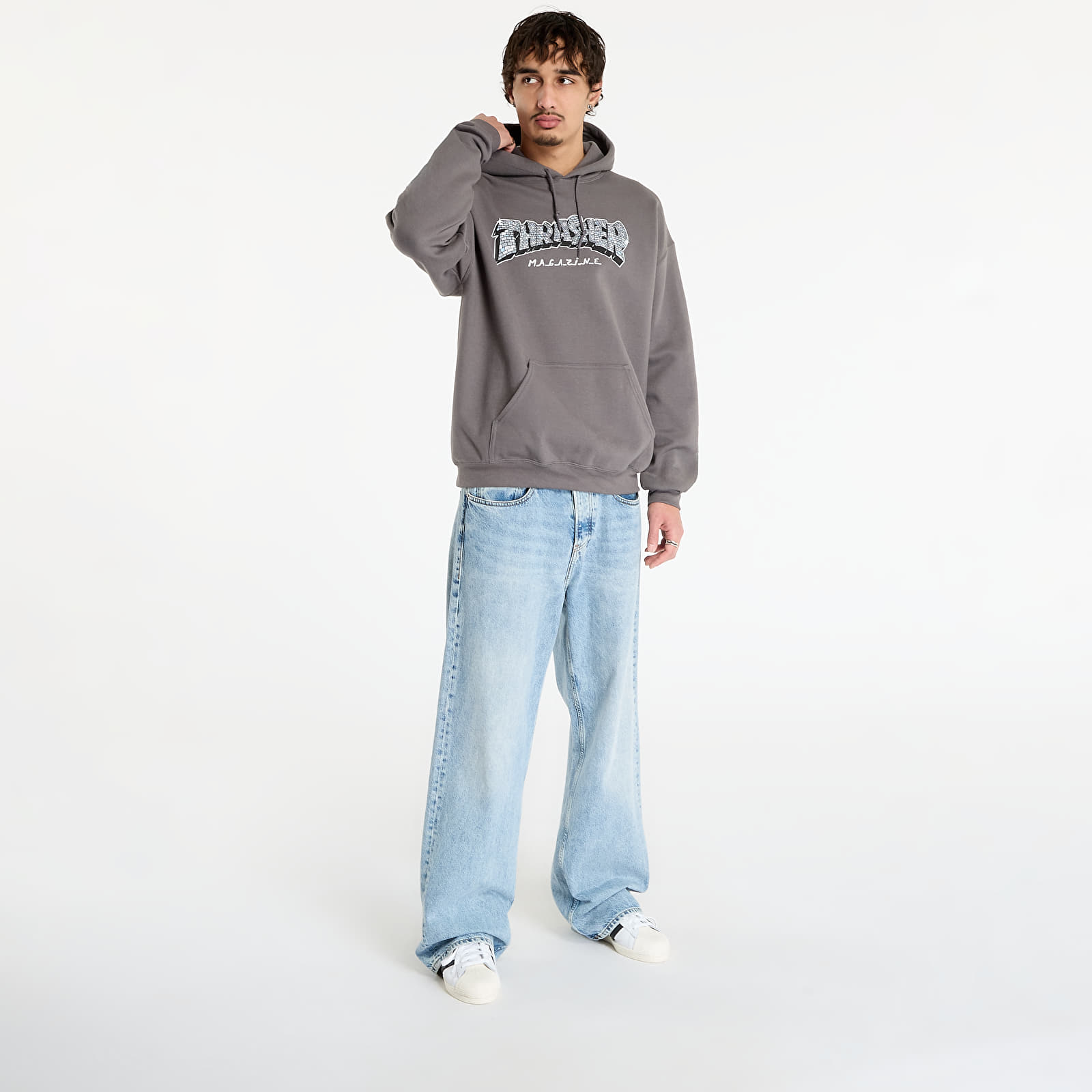 Džemperiai su gobtuvais ir džemperiai Thrasher Disco by Spanky Hoodie Charcoal