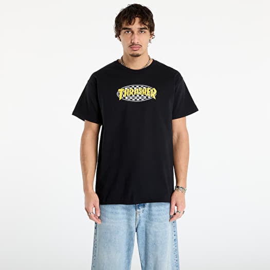 T-shirt Thrasher Checkered Oval T-Shirt Black