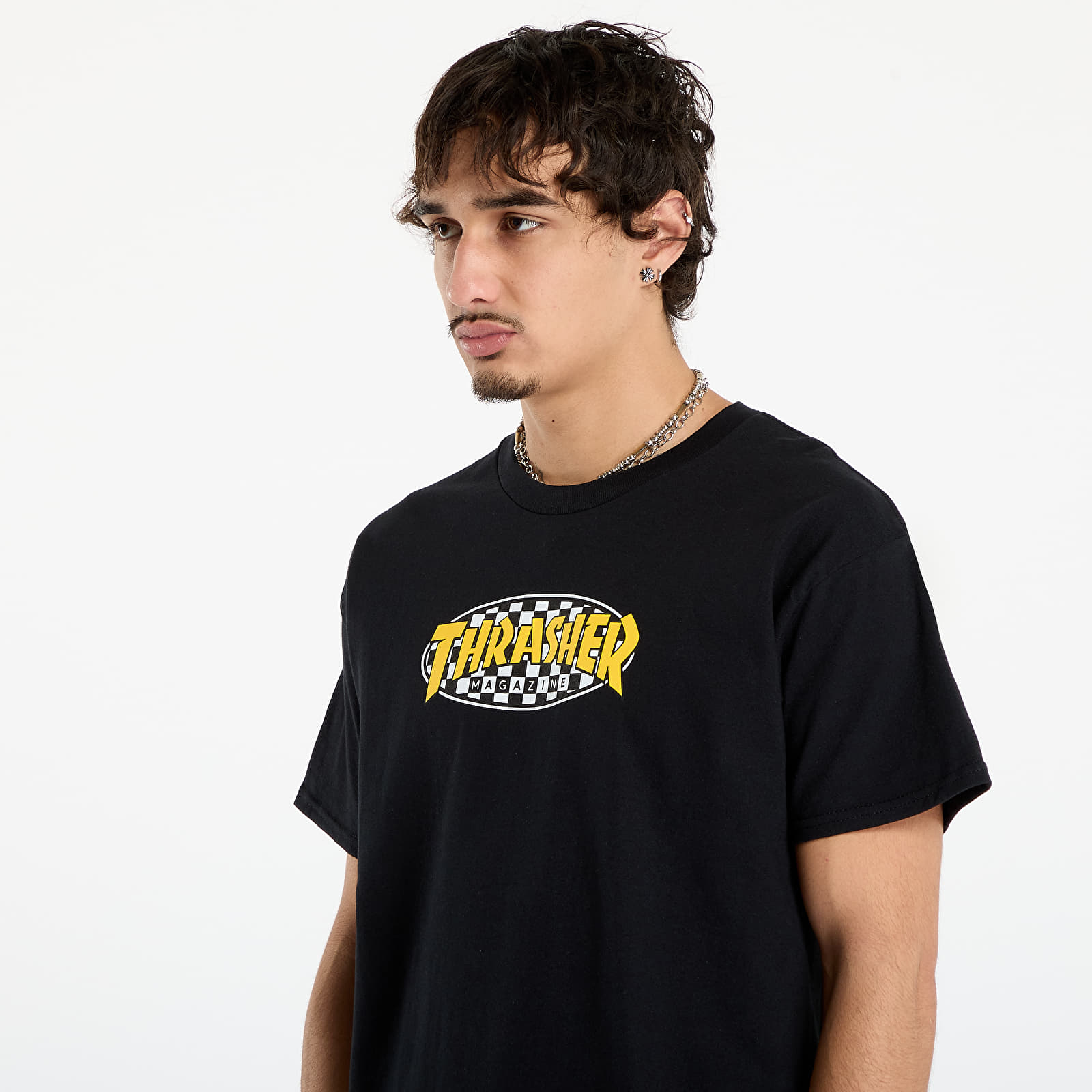 T-paidat Thrasher Checkered Oval T-Shirt Black