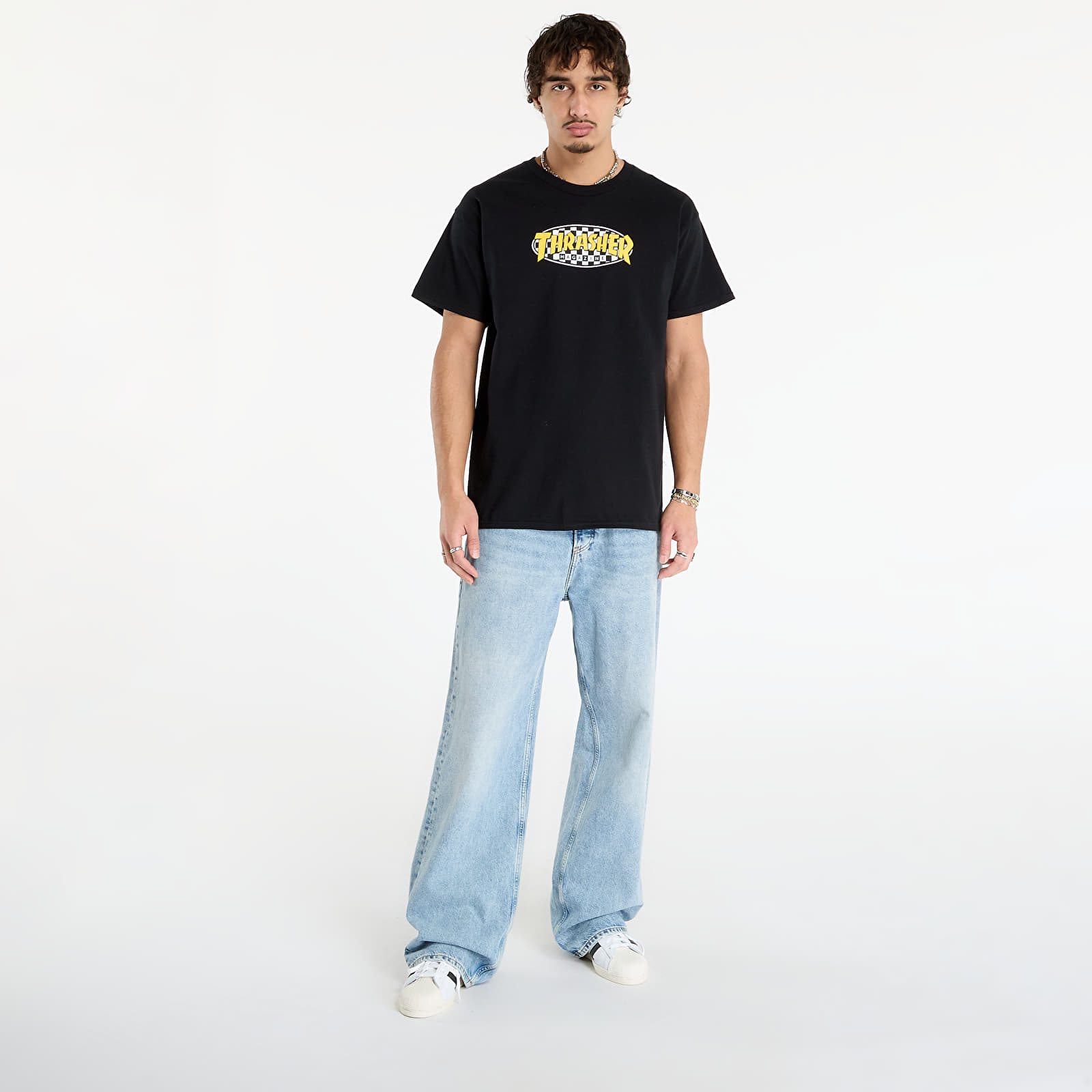 T-paidat Thrasher Checkered Oval T-Shirt Black