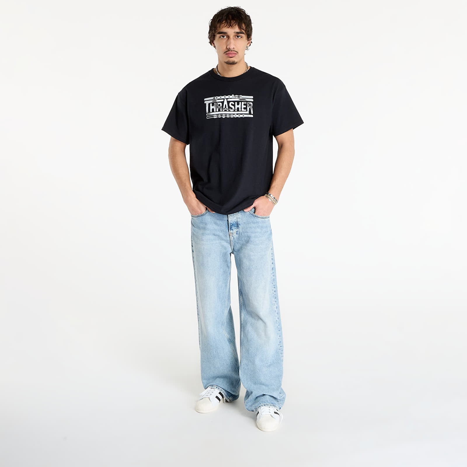 Trička Thrasher Chrome Genuine T-Shirt Black