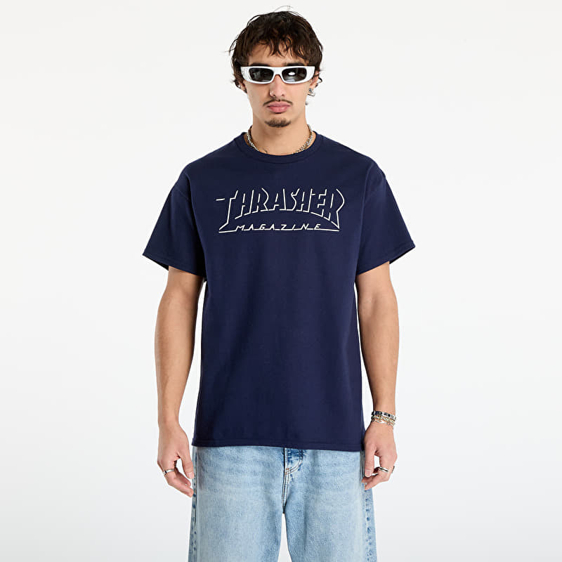 Thrasher Shadow Mag Logo T-Shirt Navy
