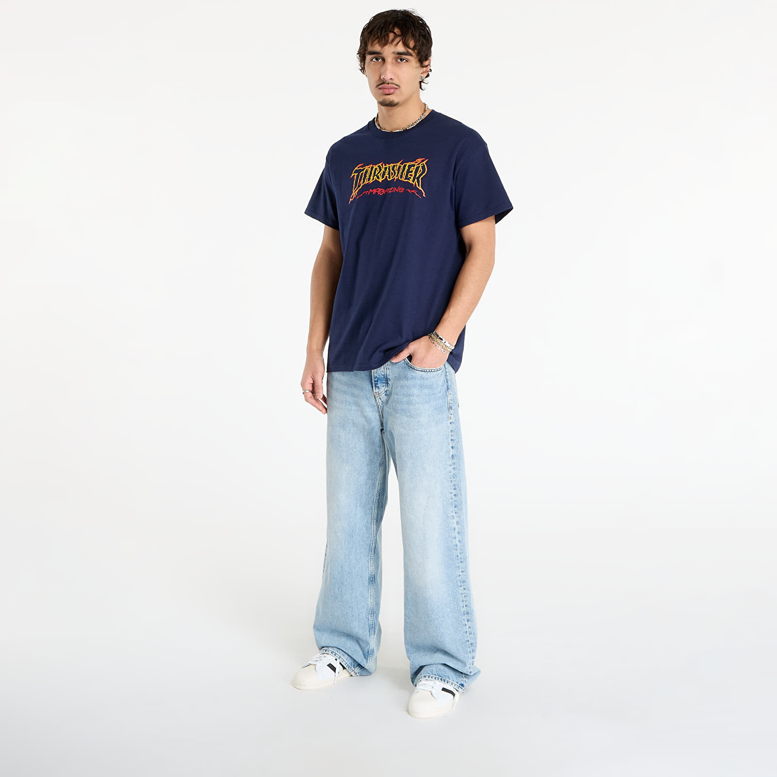 Trička Thrasher Cracked by Exteenager T-Shirt Navy