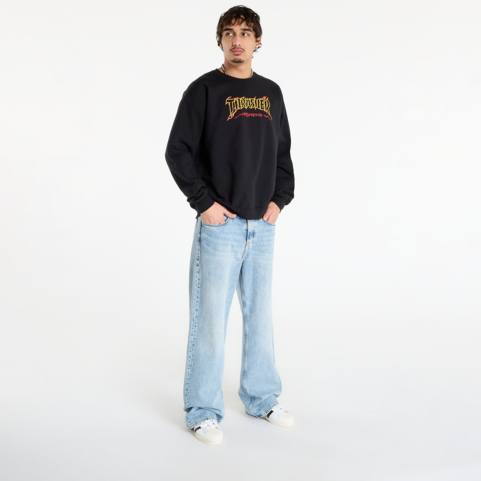 Hettegensere og sweatshirts Thrasher Cracked by Exteenager Crewneck Black