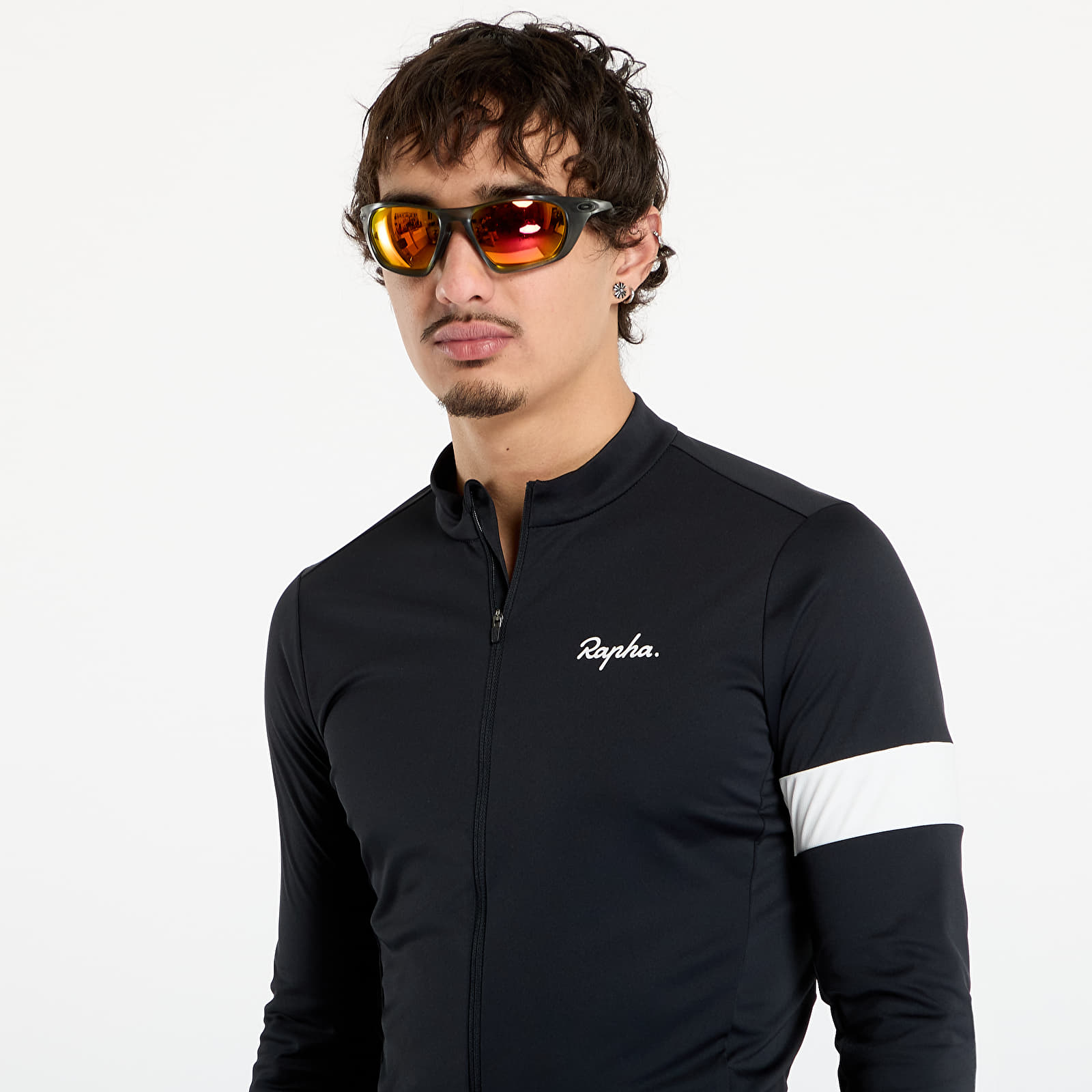 Trikots für Männer Rapha Men's Core Thermal Long Sleeve Jersey Black/ White