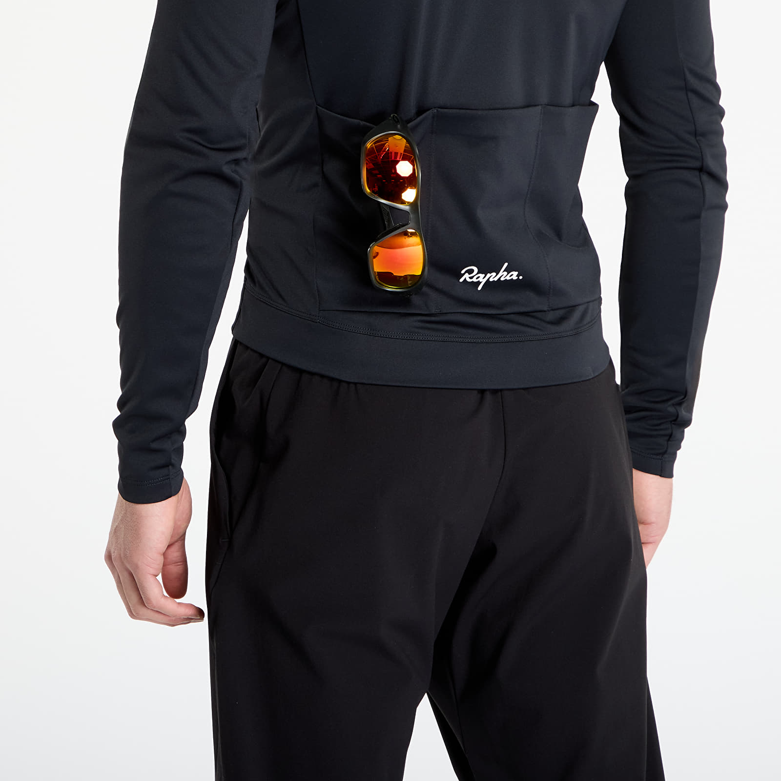 Trikots für Männer Rapha Men's Core Thermal Long Sleeve Jersey Black/ White