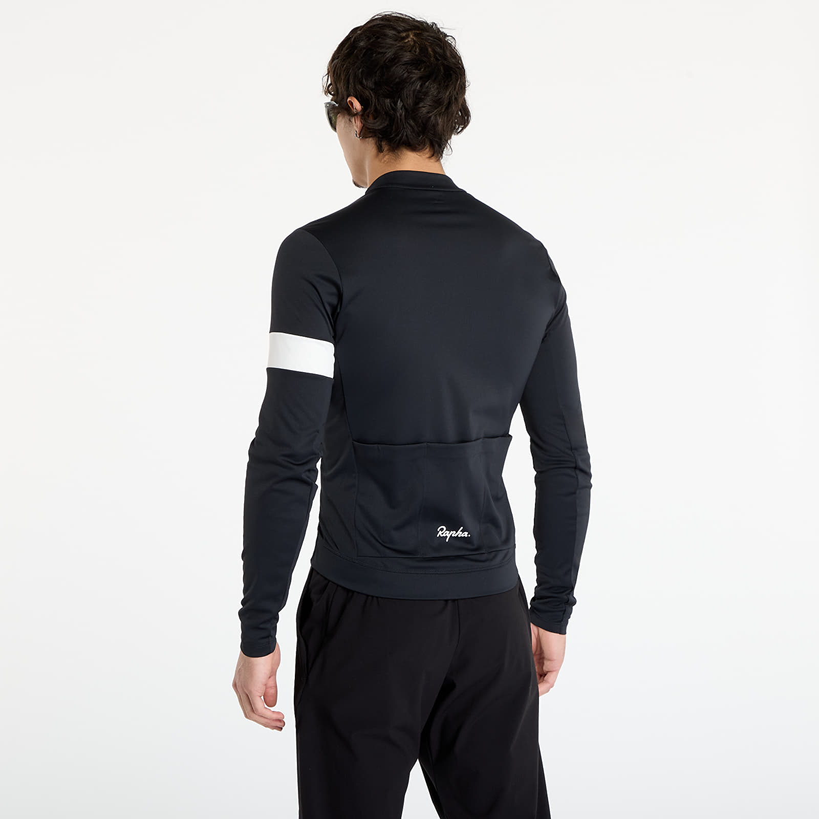 Trikots für Männer Rapha Men's Core Thermal Long Sleeve Jersey Black/ White