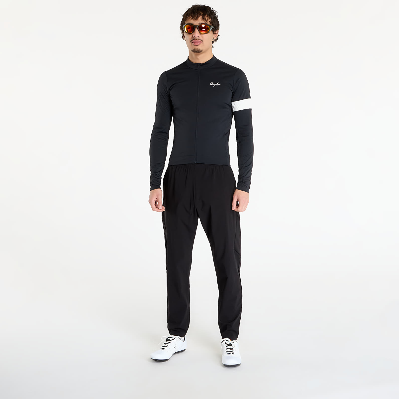 Trikots für Männer Rapha Men's Core Thermal Long Sleeve Jersey Black/ White