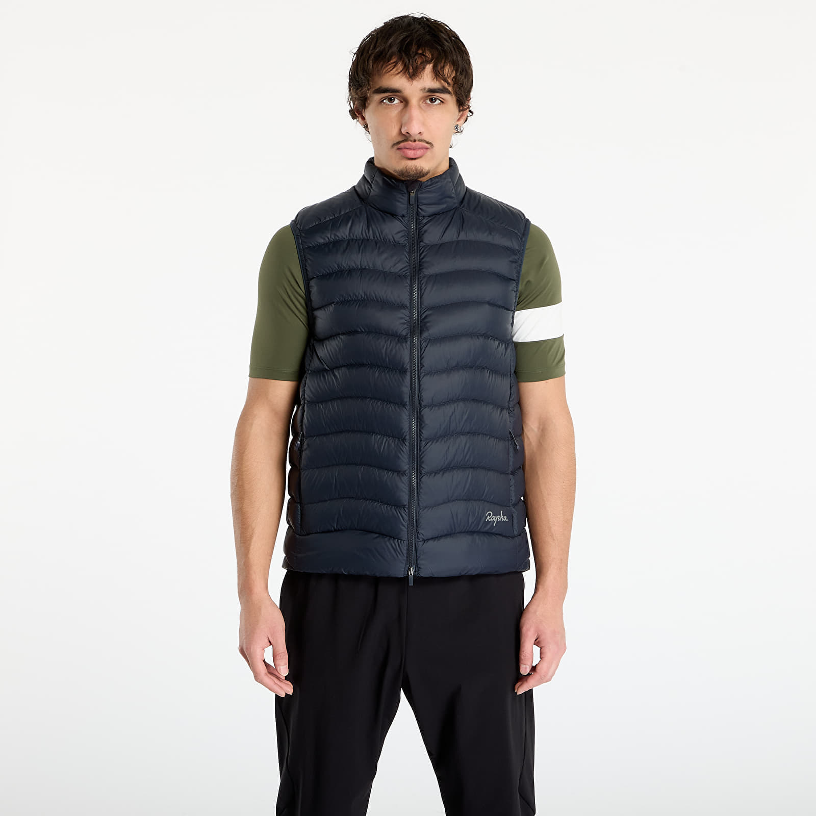 Vestă Rapha Mens Down Gilet Black Charcoal/ Dark Grey L