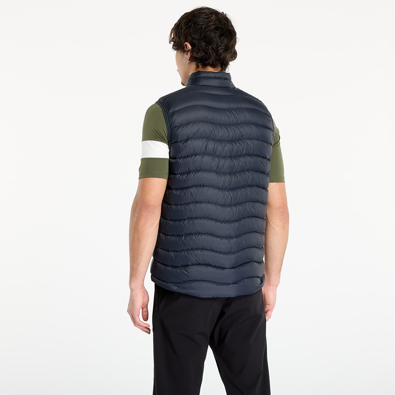 Pánské vesty Rapha Men's Down Gilet Black Charcoal/ Dark Grey