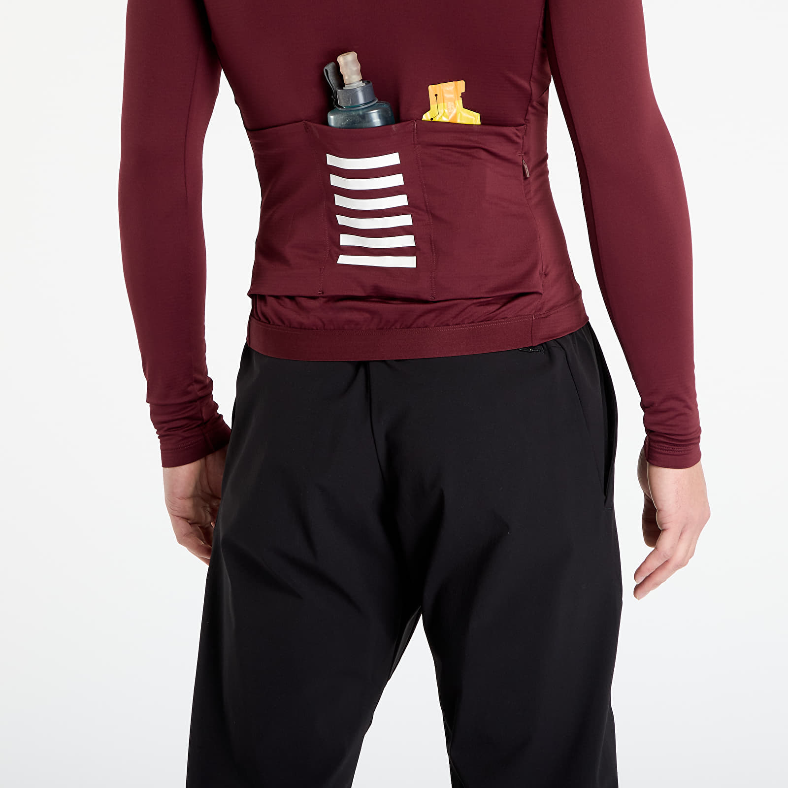 Trikots für Männer Rapha Men's Pro Team Long Sleeve Midweight Jersey Port/ White