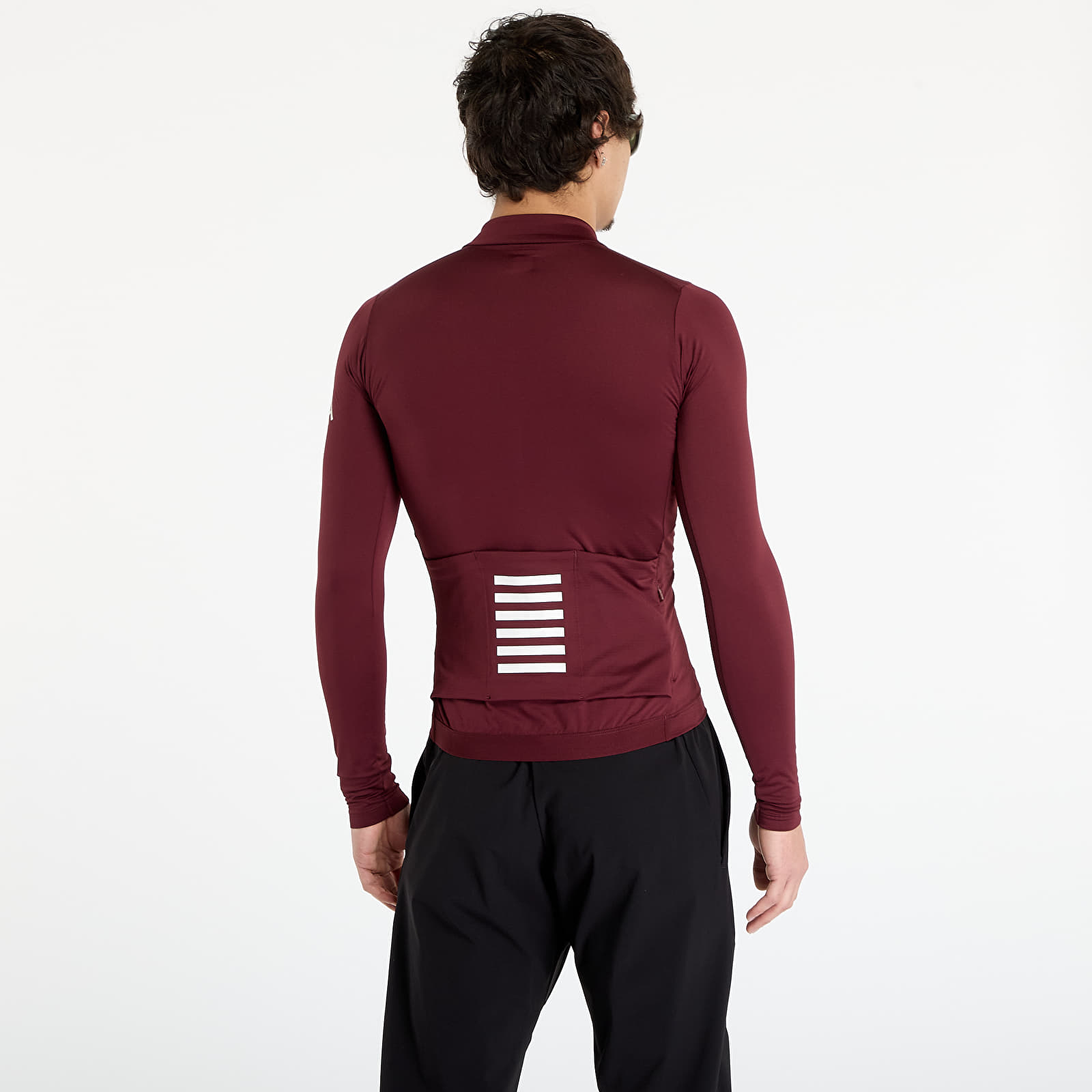Trikots für Männer Rapha Men's Pro Team Long Sleeve Midweight Jersey Port/ White