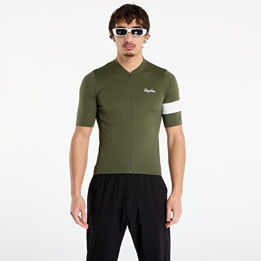 Dres Rapha Men's Core Jersey Dark Green/ White
