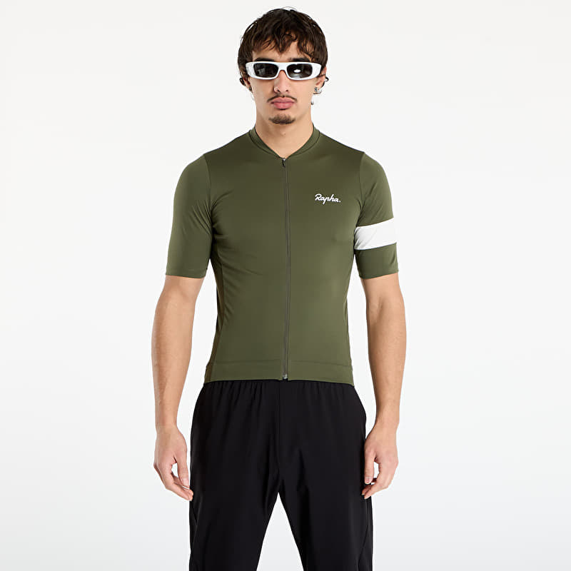 Maglia Rapha Men's Core Jersey Dark Green/ White