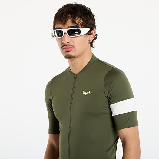 Men's jerseys Rapha Men's Core Jersey Dark Green/ White