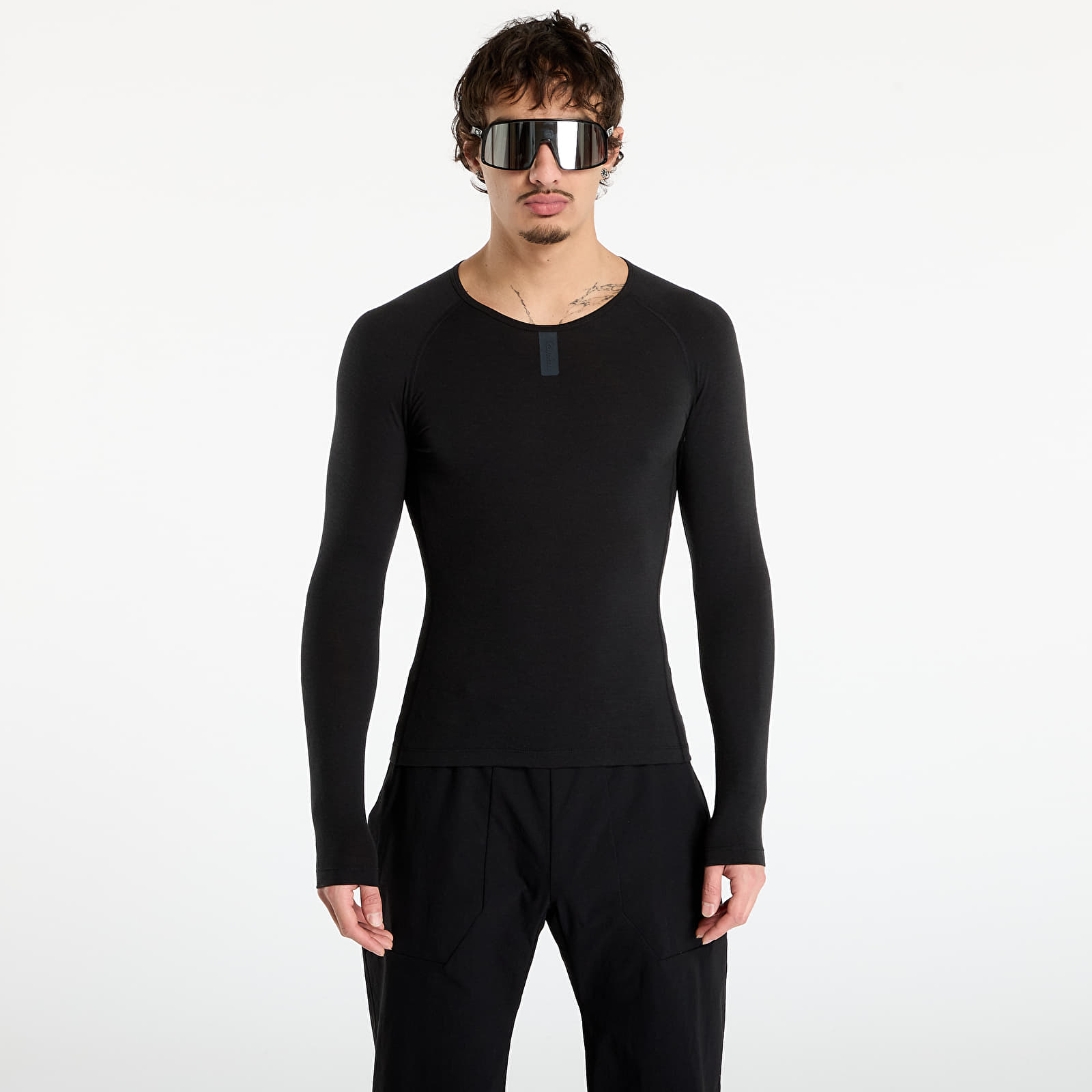 Männer T-Shirts Rapha Men's Long Sleeve Merino Base Layer Black