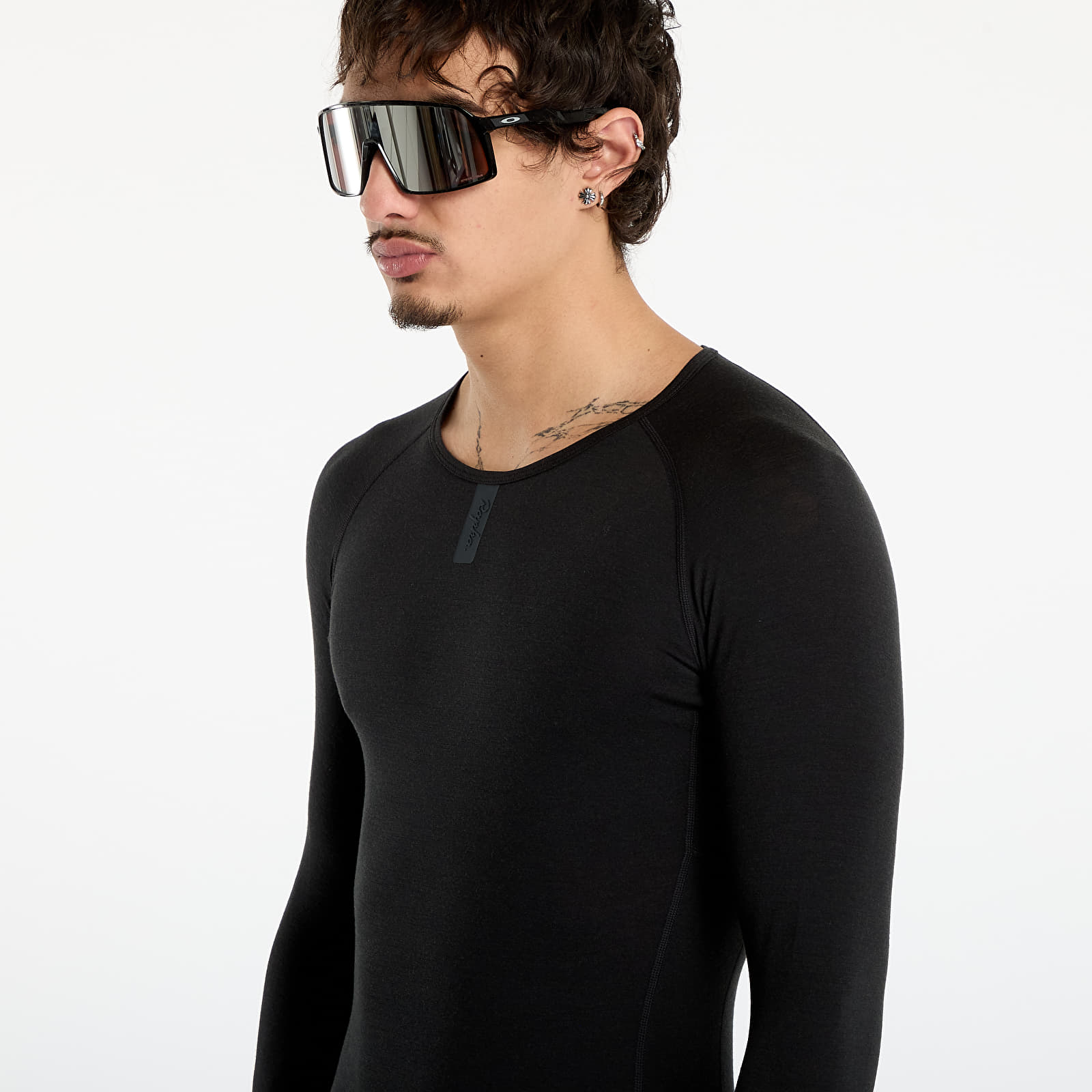 Männer T-Shirts Rapha Men's Long Sleeve Merino Base Layer Black
