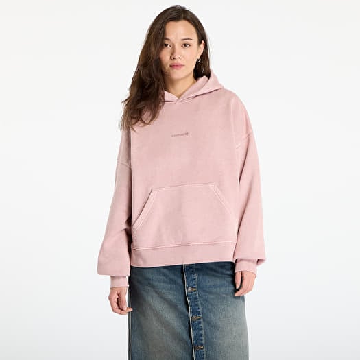 Sweatshirt Carhartt WIP W' Hooded Benton Sweat Glassy Pink Garment Dyed