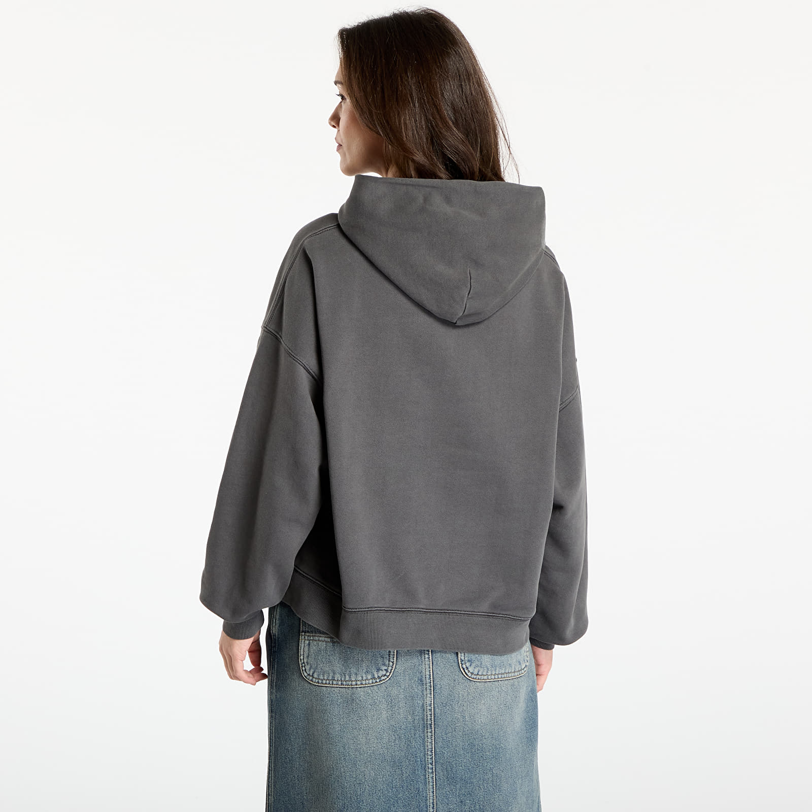 Sudaderas con capucha para mujer Carhartt WIP W' Hooded Benton Sweat Graphite Garment Dyed
