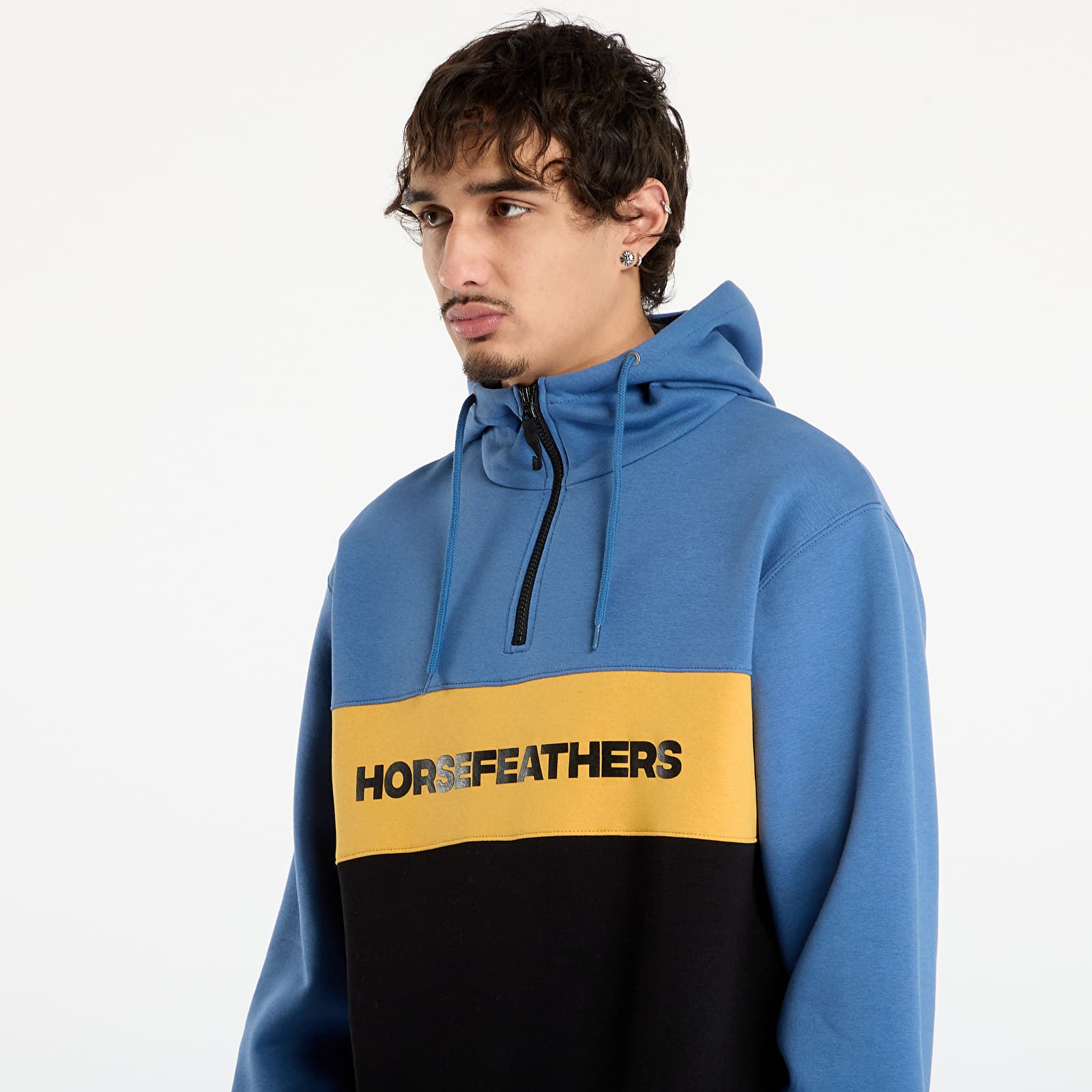 Mikinas ar kapuci un sporta krekli Horsefeathers Fulton Sweatshirt Moonlight Blue/ Black