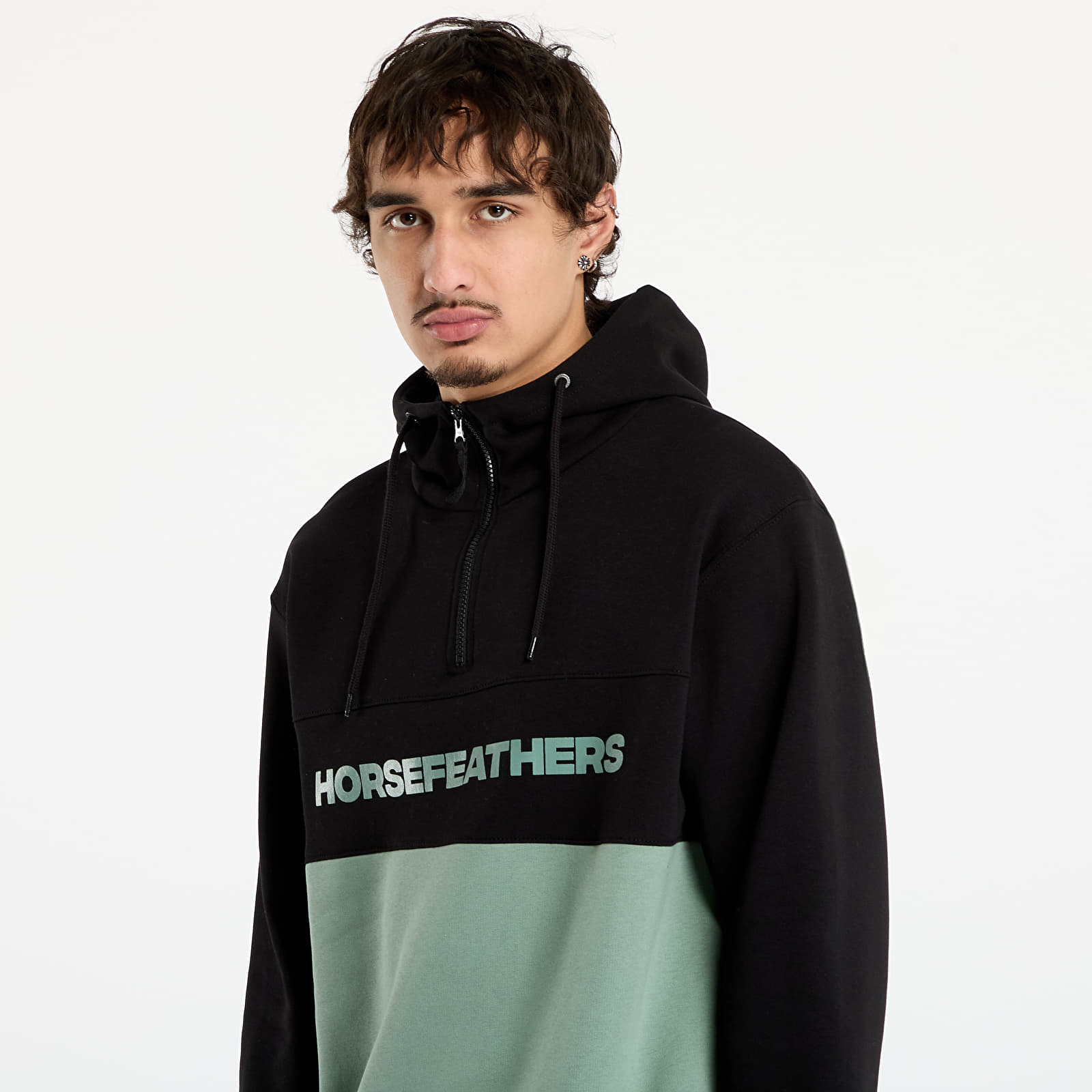 Sweatshirts Horsefeathers Fulton Sweatshirt Black/ Iceberg Green