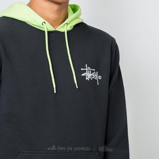 Stussy two tone hoodie black discount