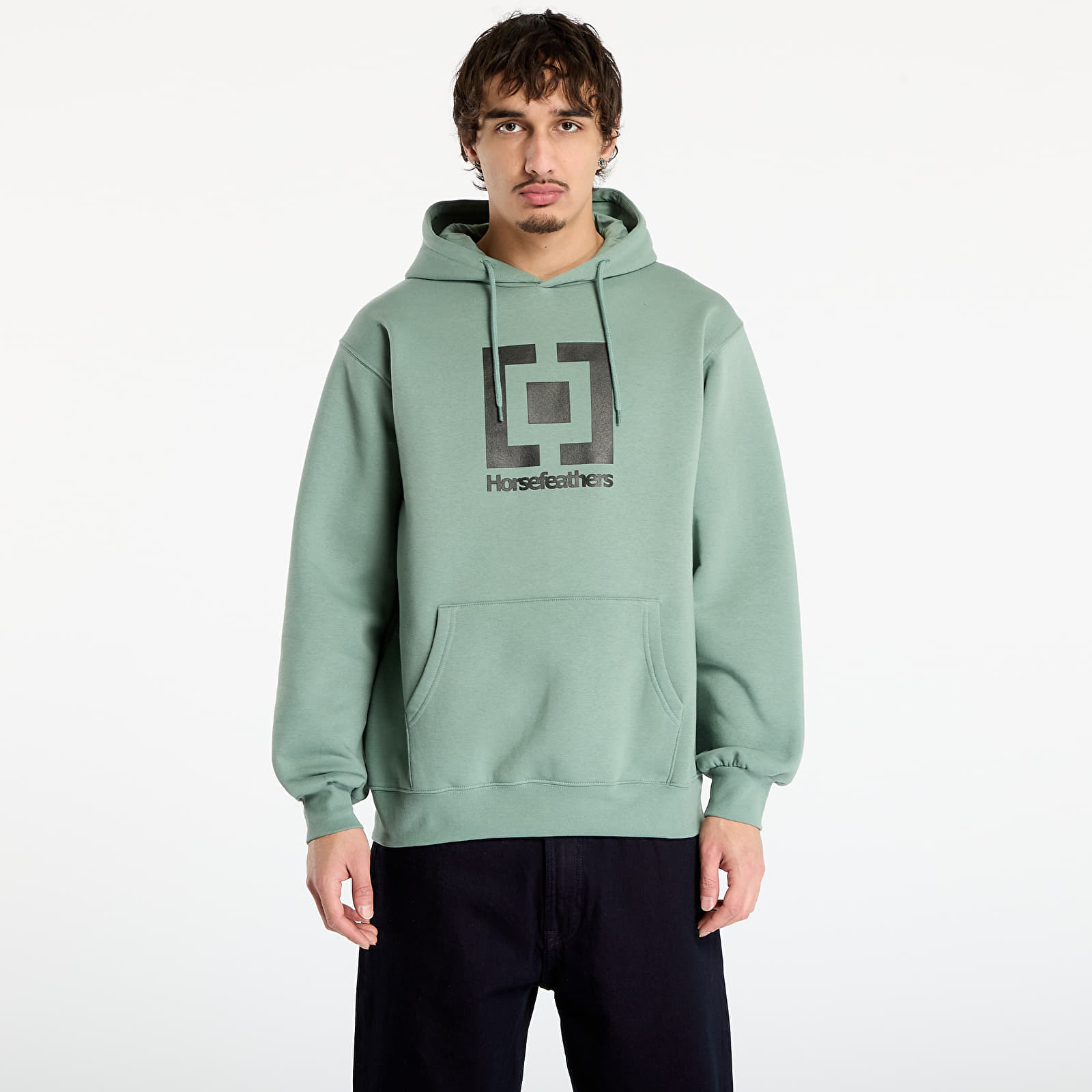 Sweats à capuche homme Horsefeathers Leader Sweatshirt Iceberg Green