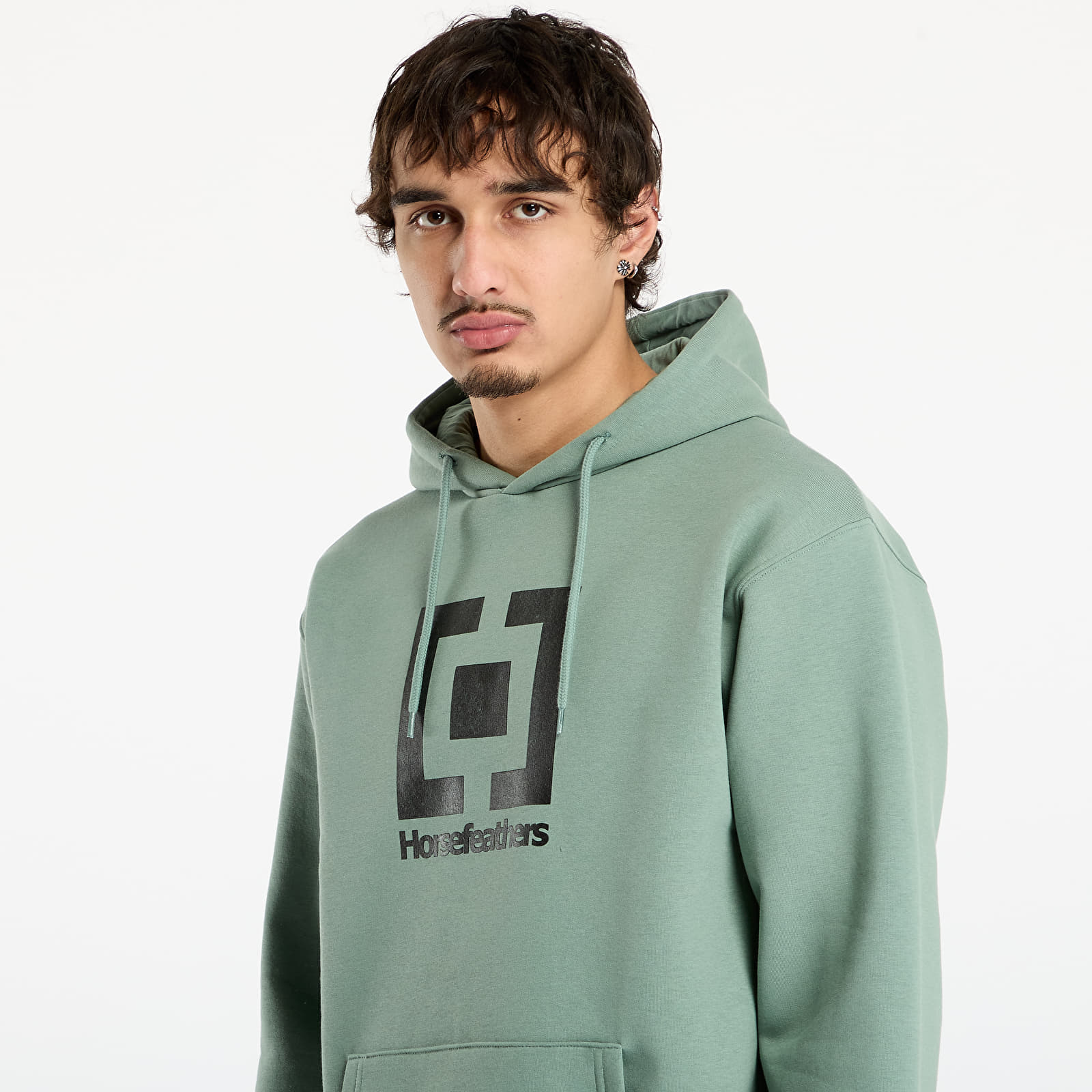 Sweats à capuche homme Horsefeathers Leader Sweatshirt Iceberg Green