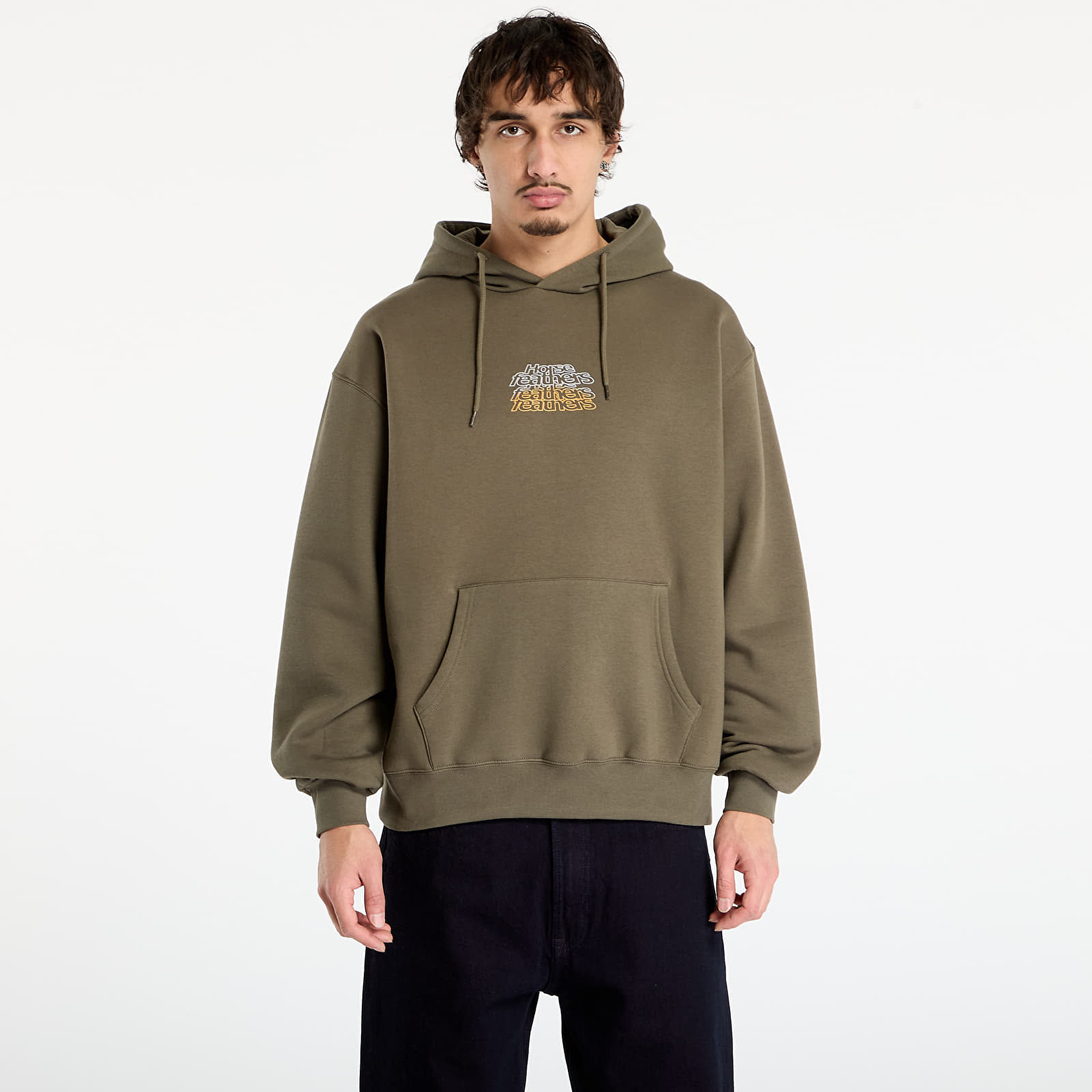 Mikinas ar kapuci un sporta krekli Horsefeathers Rollin Sweatshirt Burnt Olive