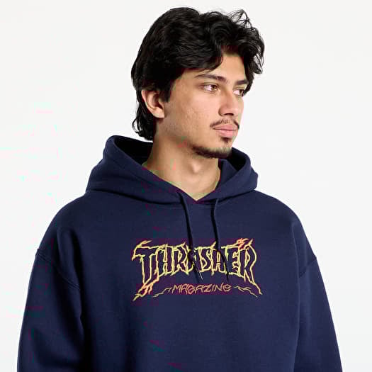 Felpe Thrasher Cracked by Exteenager Hoodie Navy Footshop