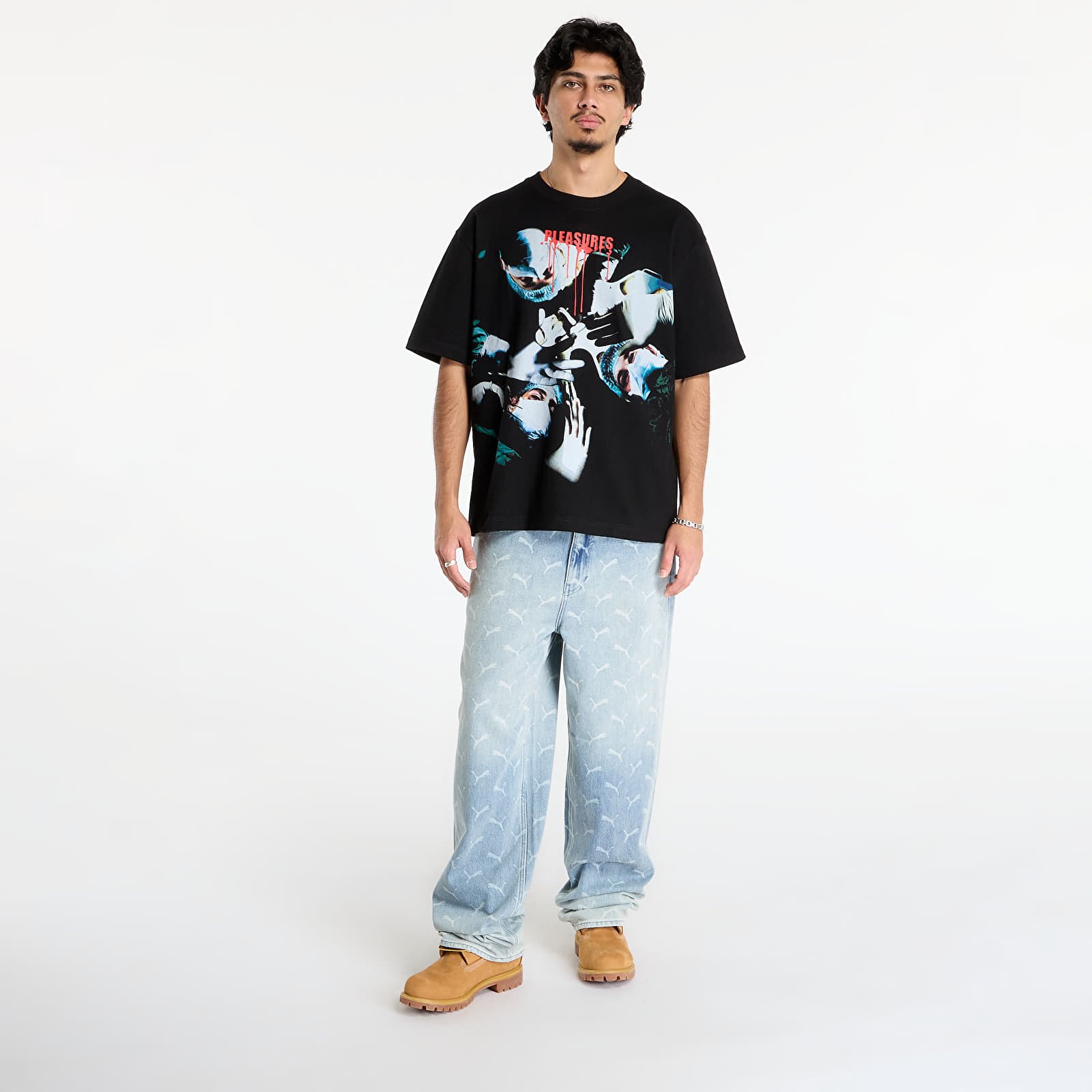 Meeste T-särgid PLEASURES Autopsy Heavyweight Shirt Black