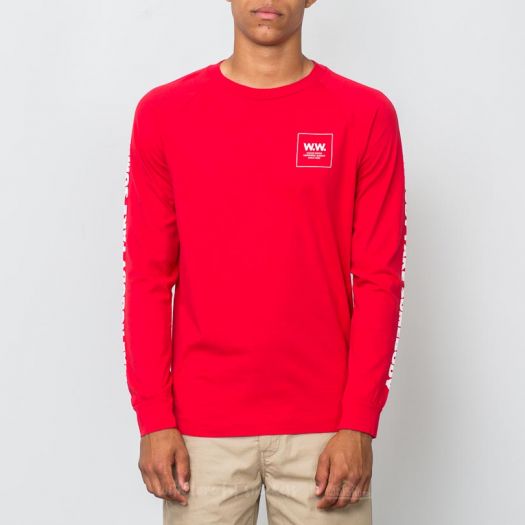 T shirts WOOD WOOD Han Longsleeve Tee Red Footshop