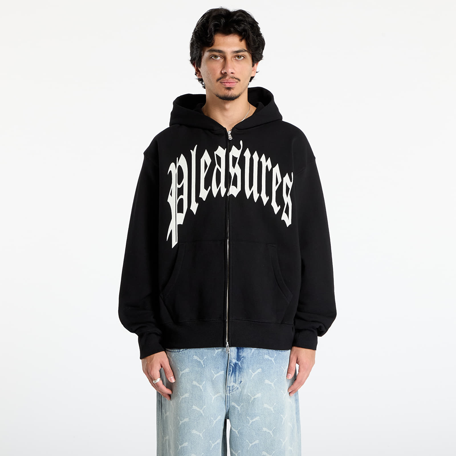 Hanorac PLEASURES Twitch Zip Hoodie Black XL