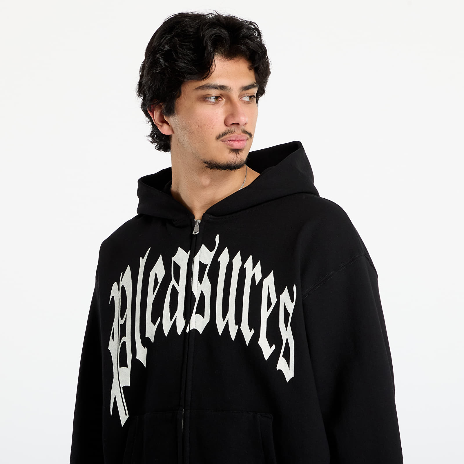 Miesten hupparit PLEASURES Twitch Zip Hoodie Black