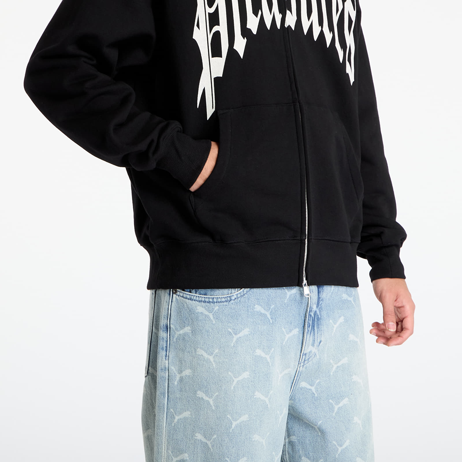 Miesten hupparit PLEASURES Twitch Zip Hoodie Black