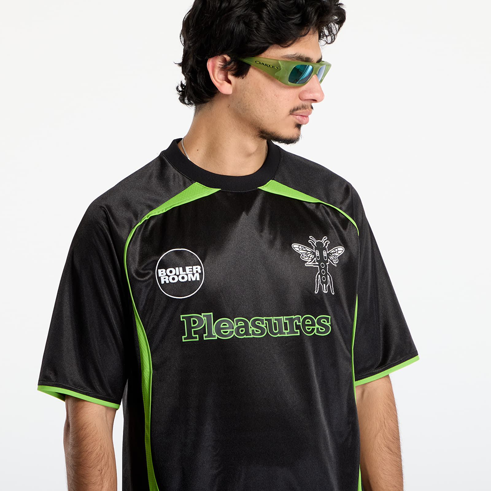 Men's jerseys PLEASURES x Boiler Room Aqua Soccer Jersey Black