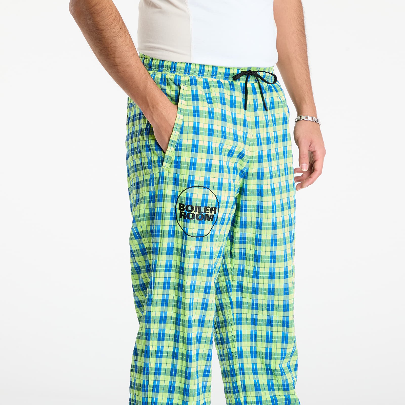 Men's trousers PLEASURES x Boiler Room Practice Track Pants Neon