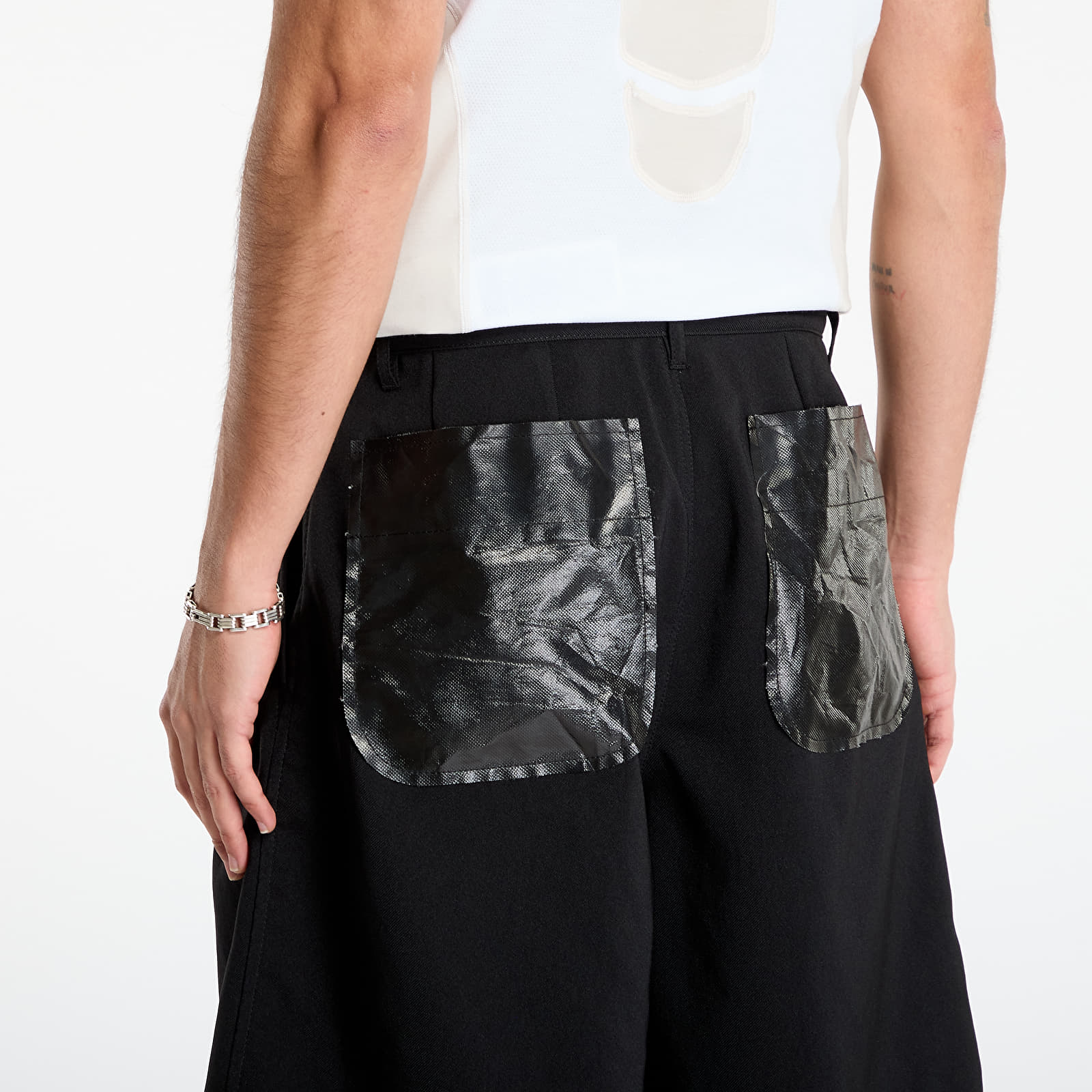 Vīriešu bikses Comme des Garçons SHIRT Short Pleated Trousers With Patch Pockets Black
