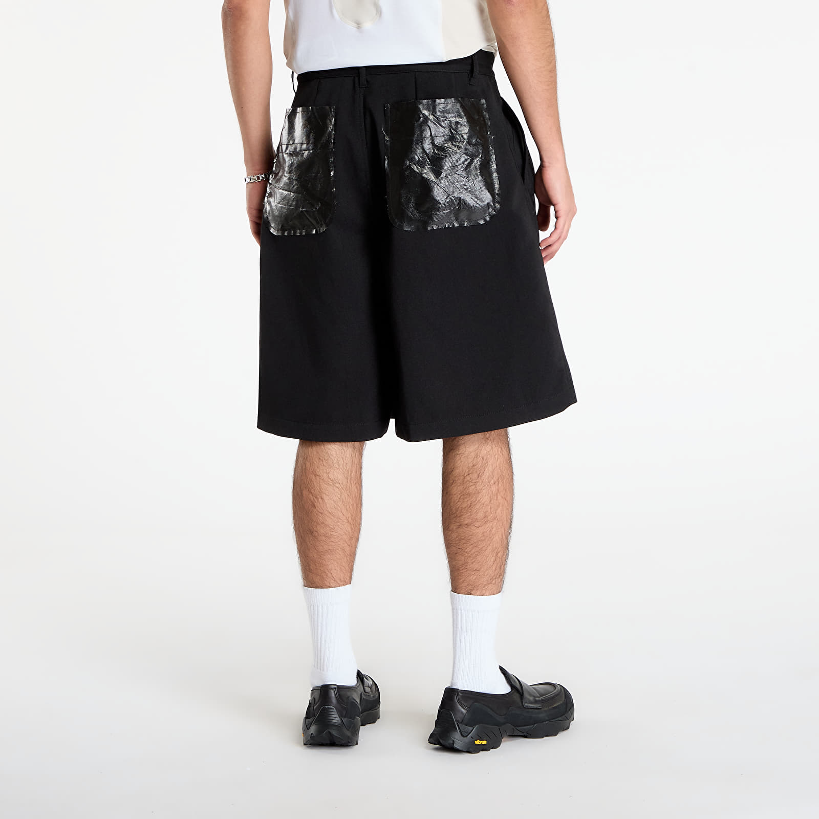 Vīriešu bikses Comme des Garçons SHIRT Short Pleated Trousers With Patch Pockets Black