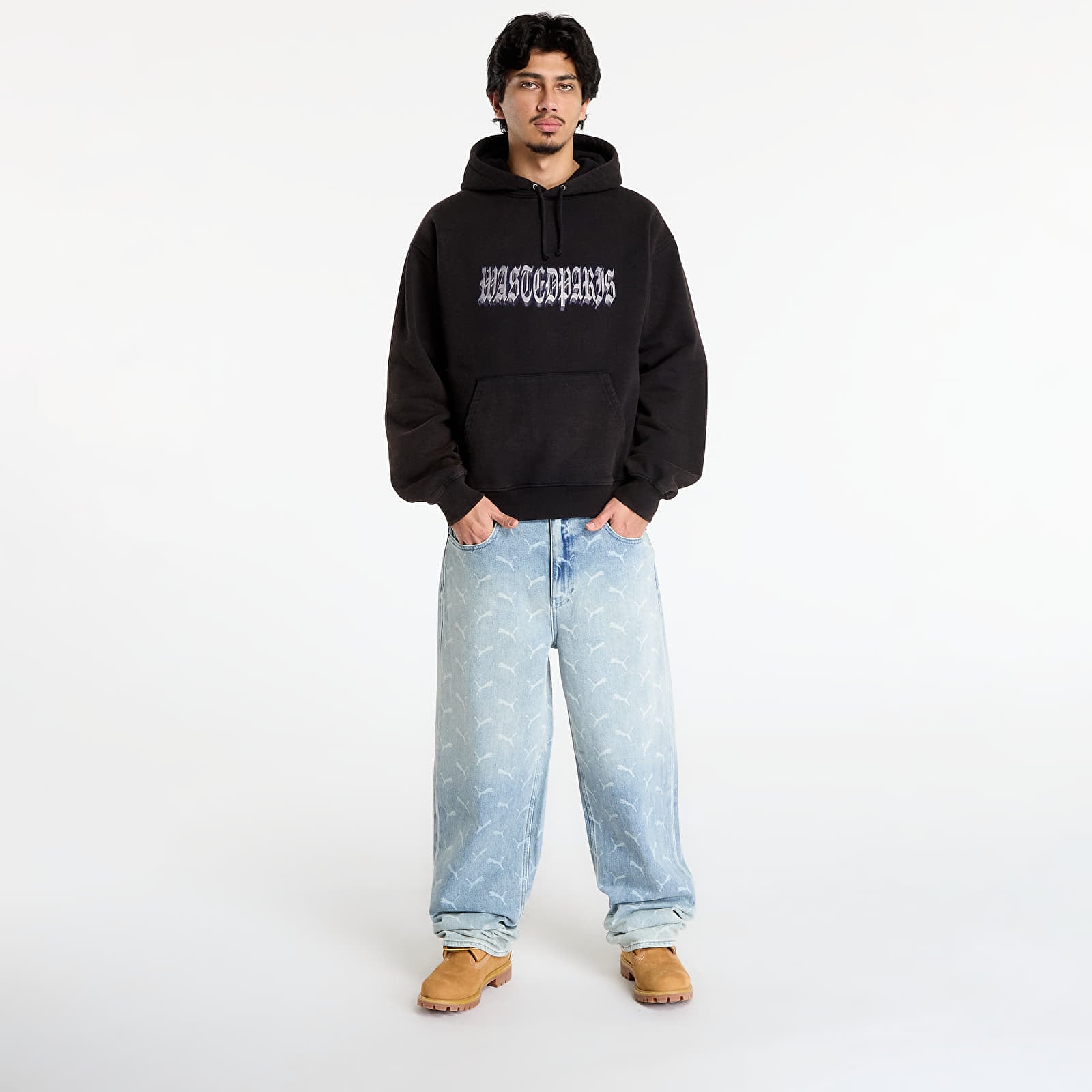 Muške dukserice Wasted Paris M Run Hoodie Faded Black