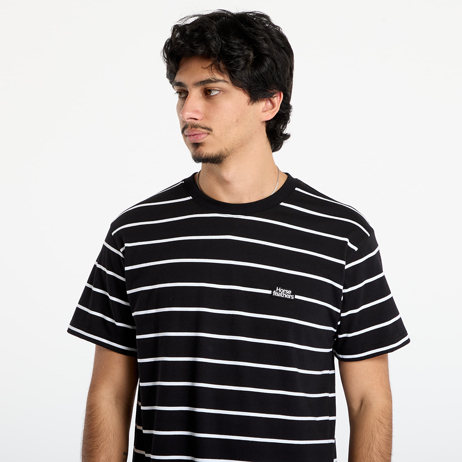 Marškinėliai Horsefeathers Agent T-Shirt Black Stripes