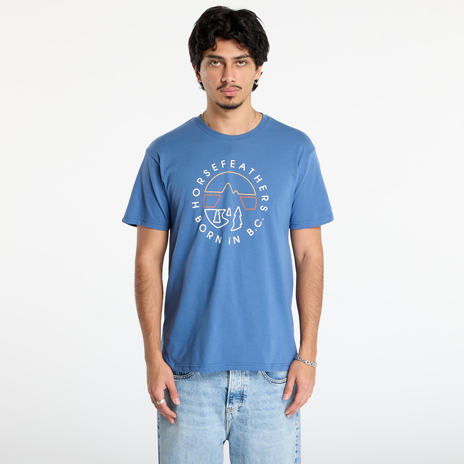 Тениска Horsefeathers Line Circle T-Shirt Moonlight Blue M