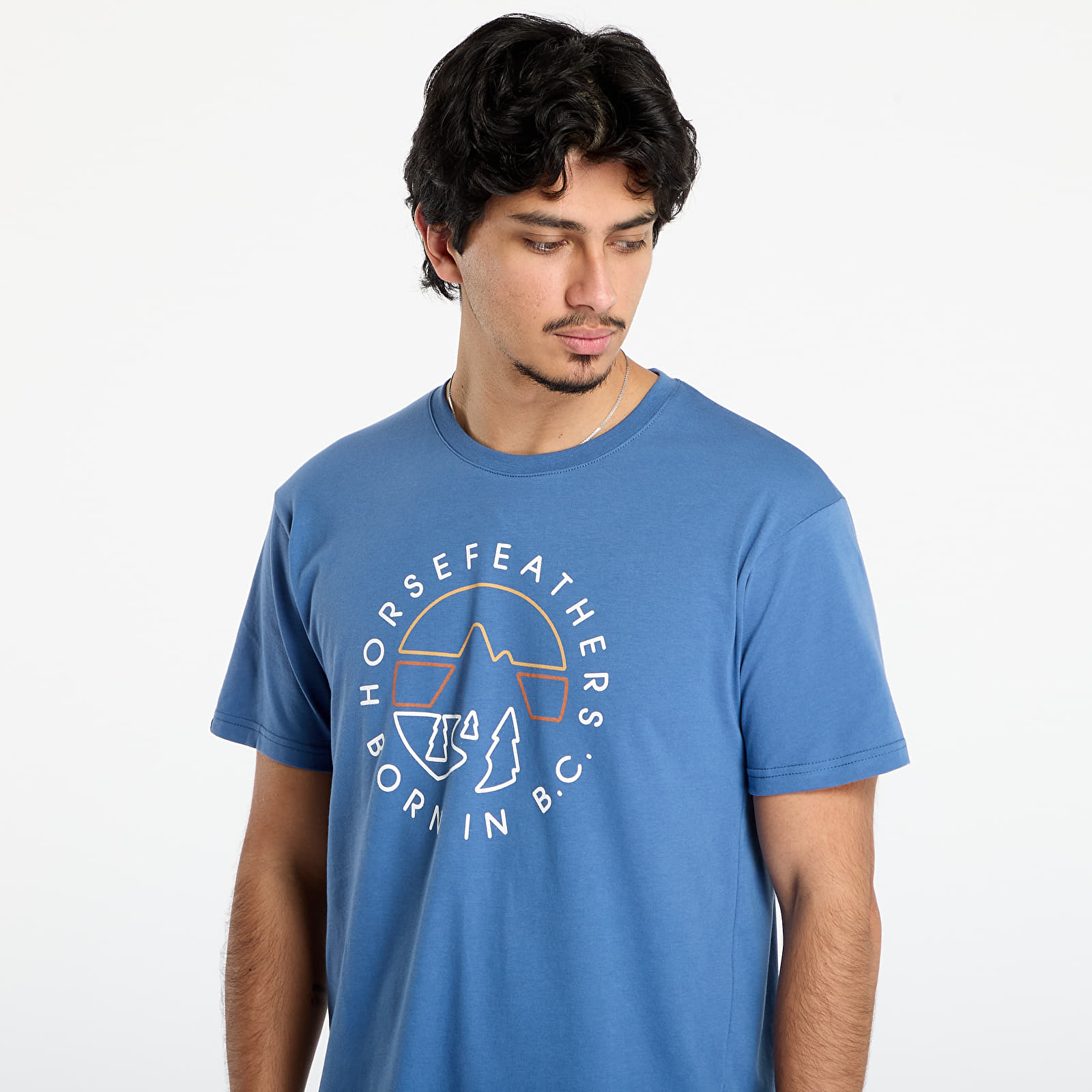T-skjorter Horsefeathers Line Circle T-Shirt Moonlight Blue