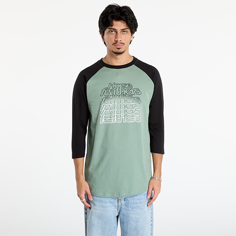 Horsefeathers Rollin Raglan T-Shirt Iceberg Green/ Black